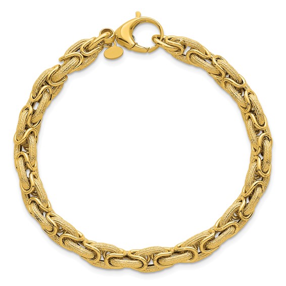 Herco 14K Polished and Brushed Fancy Link 7.5 Inch Bracelet