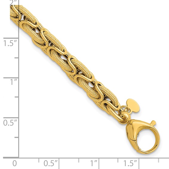 Herco 14K Polished and Brushed Fancy Link 7.5 Inch Bracelet