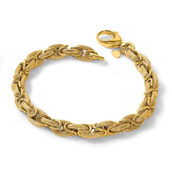 Herco 14K Polished and Brushed Fancy Link 7.5 Inch Bracelet