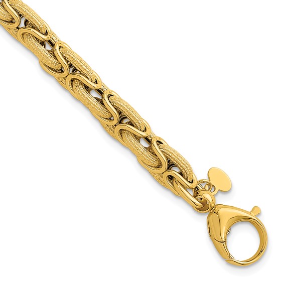 Herco 14K Polished and Brushed Fancy Link 7.5 Inch Bracelet