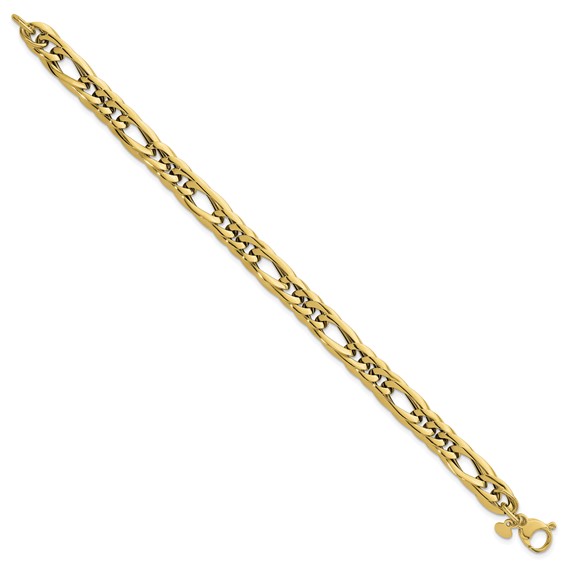 Herco 14K Polished Flat Oval Link Figaro Style 7.5 Inch Bracelet