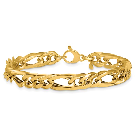 Herco 14K Polished Flat Oval Link Figaro Style 7.5 Inch Bracelet