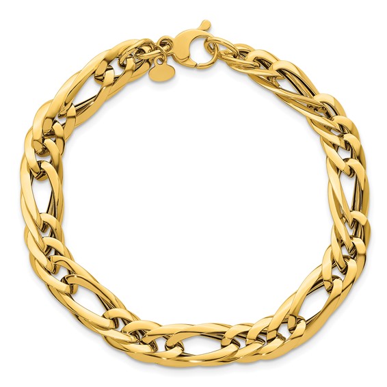 Herco 14K Polished Flat Oval Link Figaro Style 7.5 Inch Bracelet