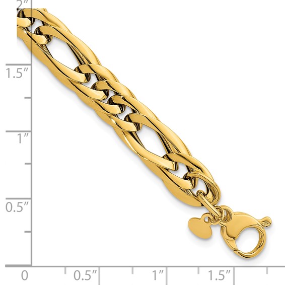 Herco 14K Polished Flat Oval Link Figaro Style 7.5 Inch Bracelet