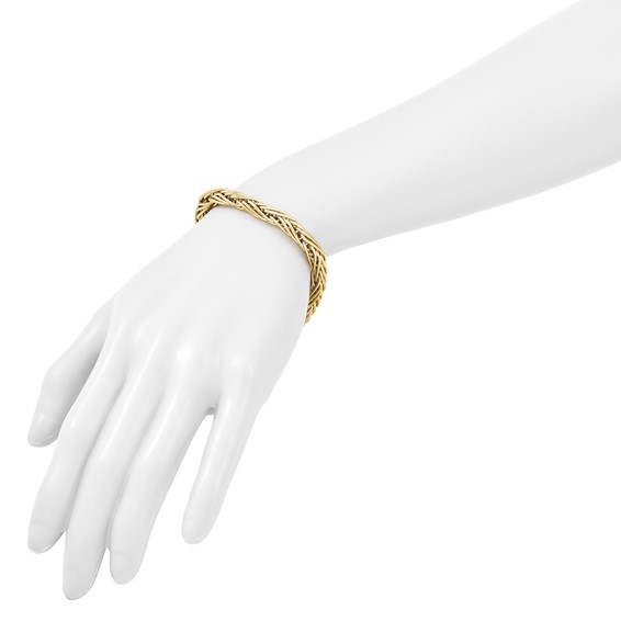 Herco 14K Polished 6.5mm Fancy 3-Strand Wheat 8 Inch Bracelet