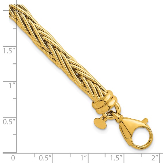 Herco 14K Polished 6.5mm Fancy 3-Strand Wheat 8 Inch Bracelet