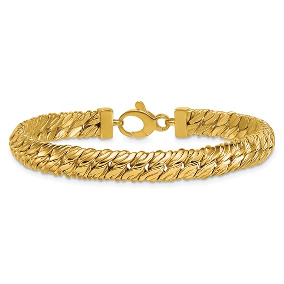Herco 14K Polished Fancy Textured Link 7.25 Inch Bracelet