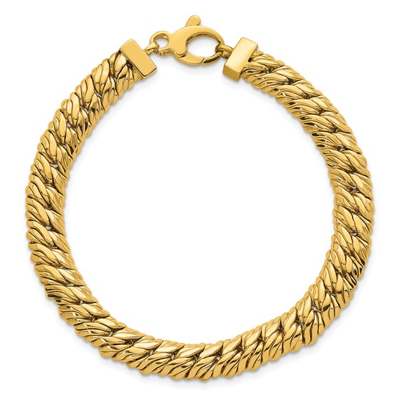 Herco 14K Polished Fancy Textured Link 7.25 Inch Bracelet