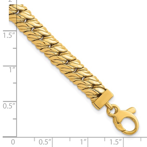 Herco 14K Polished Fancy Textured Link 7.25 Inch Bracelet