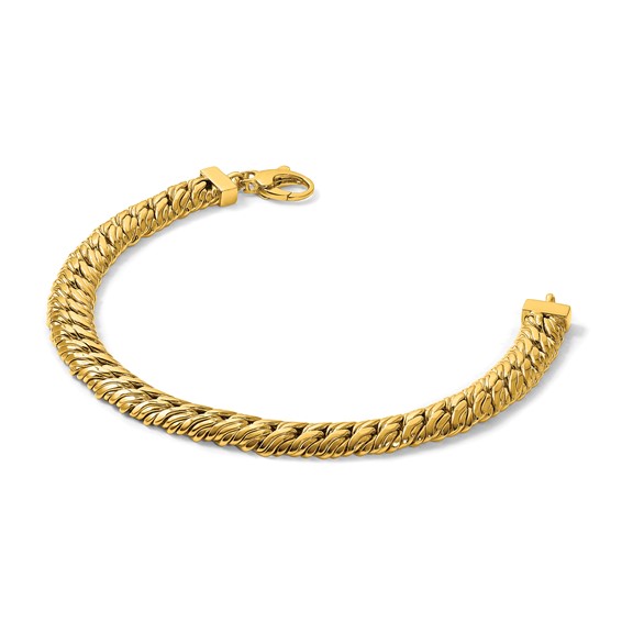 Herco 14K Polished Fancy Textured Link 7.25 Inch Bracelet