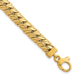 Herco 14K Polished Fancy Textured Link 7.25 Inch Bracelet