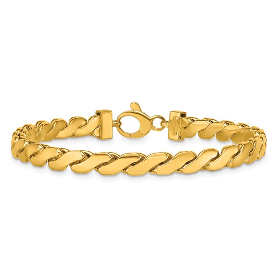 Herco 14K Polished Fancy Curve Link 7.75 Inch Bracelet