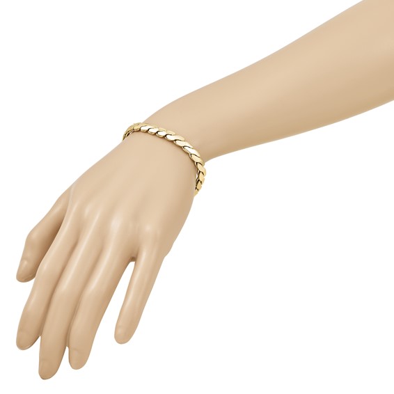 Herco 14K Polished Fancy Curve Link 7.75 Inch Bracelet