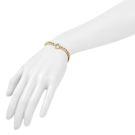 Herco 14K Polished Push-in Charm Holder 7.5 Inch Curb Bracelet