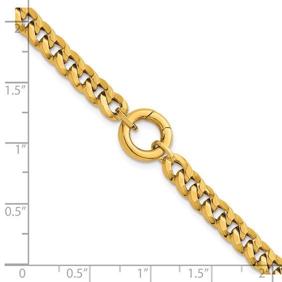 Herco 14K Polished Push-in Charm Holder 7.5 Inch Curb Bracelet