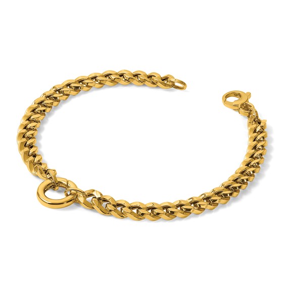 Herco 14K Polished Push-in Charm Holder 7.5 Inch Curb Bracelet