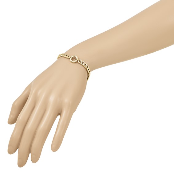 Herco 14K Polished Push-in Charm Holder 7.5 Inch Curb Bracelet
