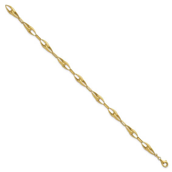 Herco 14K Polished Solid Teardrop Link 7.5 Inch Bracelet
