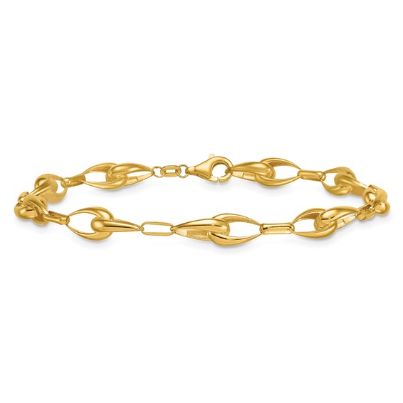 Herco 14K Polished Solid Teardrop Link 7.5 Inch Bracelet