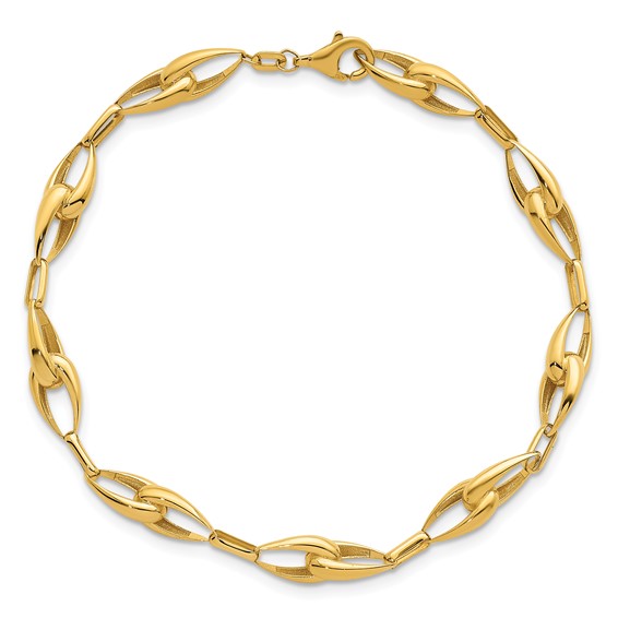 Herco 14K Polished Solid Teardrop Link 7.5 Inch Bracelet