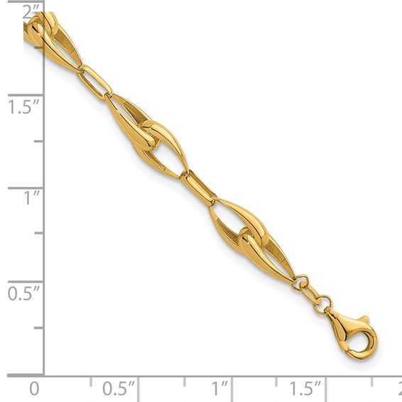 Herco 14K Polished Solid Teardrop Link 7.5 Inch Bracelet