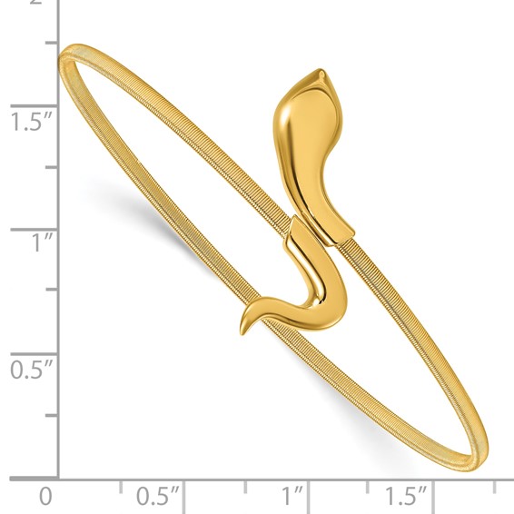 Herco 14K Polished Flexible Snake Cuff Bangle