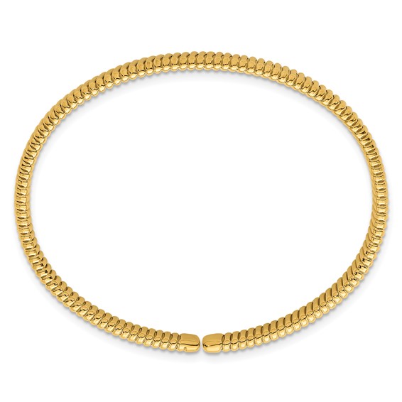 Herco 14K Polished Graduated Flexible Grooved Cuff Bangle