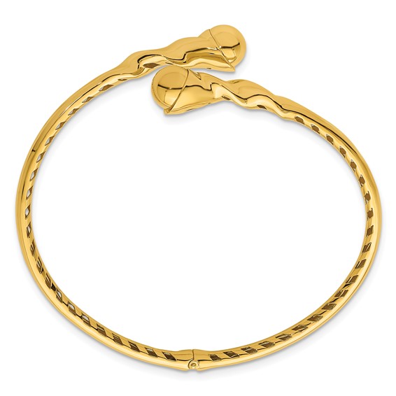 Herco 14K Polished Twist Hinged Cuff Bangle