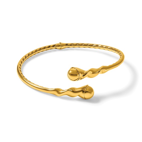 Herco 14K Polished Twist Hinged Cuff Bangle