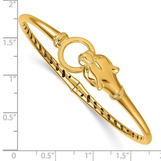 Herco 14K Polished Panther Hinged Bangle