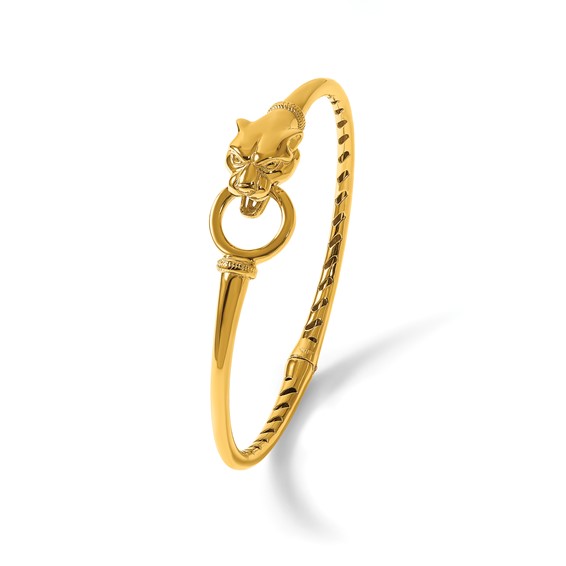 Herco 14K Polished Panther Hinged Bangle