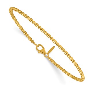 Herco 14K Polished Beaded Flexible Bangle