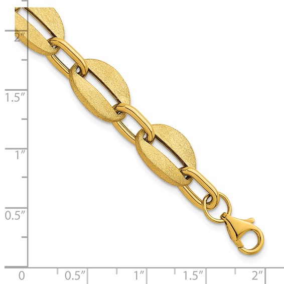 Herco 14K Polished and Brushed Link 7.25 Inch with 1 Inch Extension Bracelet