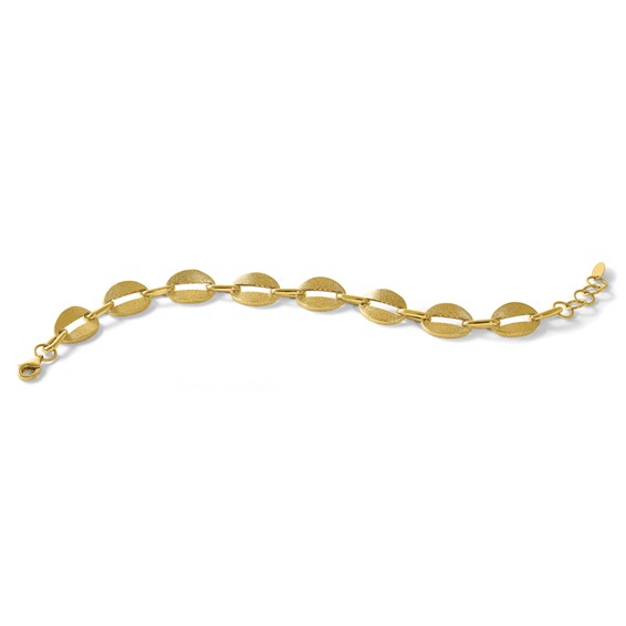 Herco 14K Polished and Brushed Link 7.25 Inch with 1 Inch Extension Bracelet