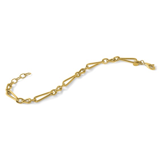 Herco 14K Polished Twisted Mixed Link 7 Inch with .75 Inch Extension Bracelet