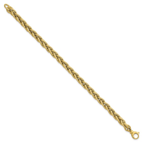 Herco 14K Polished and Textured Fancy Link 7.5 Inch Bracelet