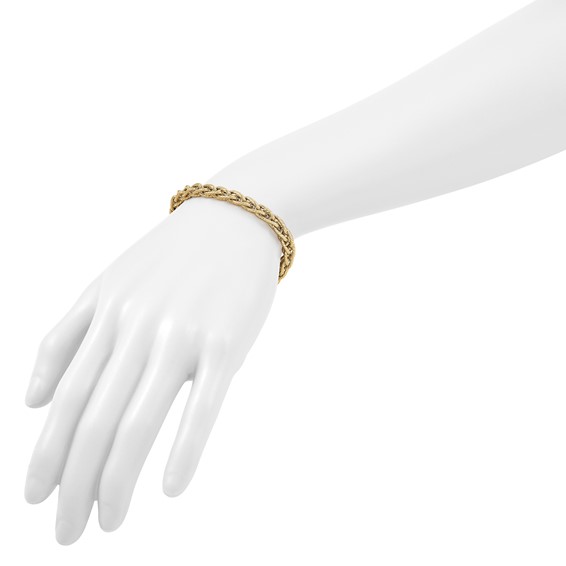 Herco 14K Polished and Textured Fancy Link 7.5 Inch Bracelet