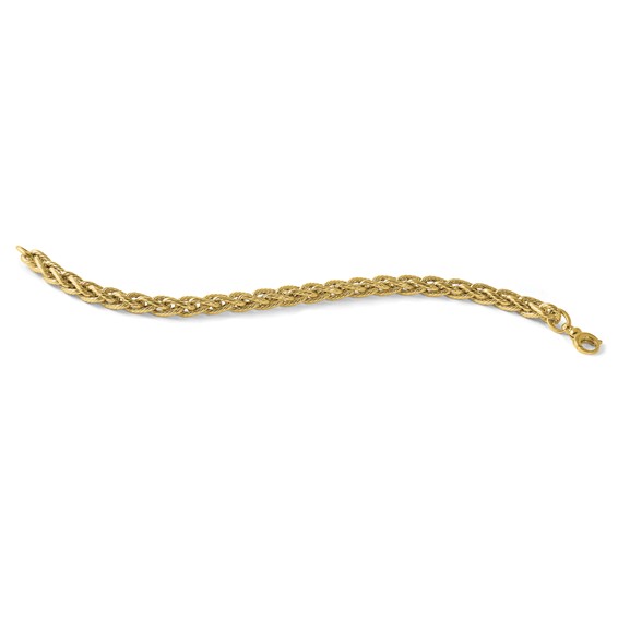 Herco 14K Polished and Textured Fancy Link 7.5 Inch Bracelet