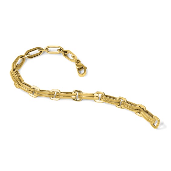Herco 14K Polished Double Mixed Link 7.75 Inch Bracelet
