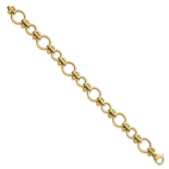 Herco 14K Polished Fancy Circle Link 8 Inch Bracelet