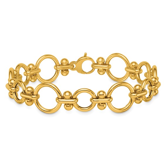 Herco 14K Polished Fancy Circle Link 8 Inch Bracelet