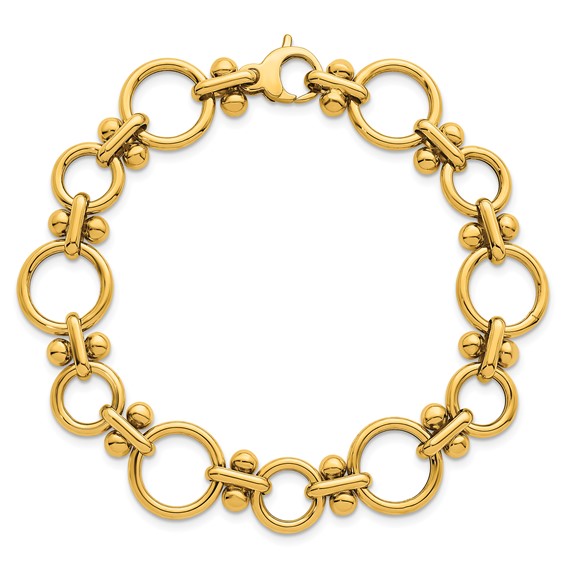 Herco 14K Polished Fancy Circle Link 8 Inch Bracelet