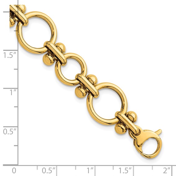 Herco 14K Polished Fancy Circle Link 8 Inch Bracelet