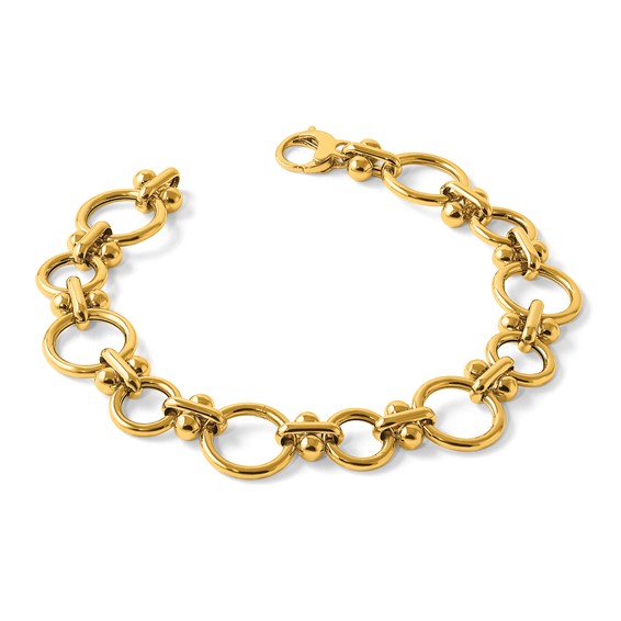 Herco 14K Polished Fancy Circle Link 8 Inch Bracelet