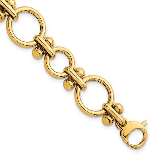 Herco 14K Polished Fancy Circle Link 8 Inch Bracelet