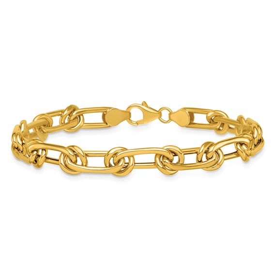 Herco 14K Polished Fancy Mixed Link 7.25 Inch Bracelet