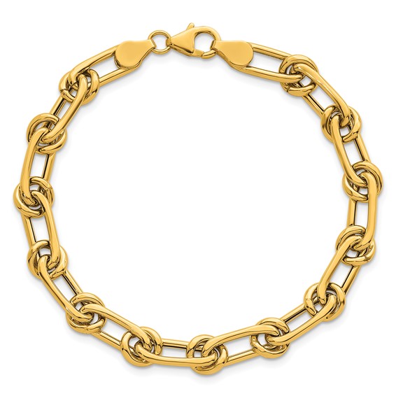 Herco 14K Polished Fancy Mixed Link 7.25 Inch Bracelet