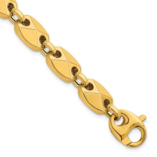 Herco 14K Polished Puffed Fancy Link 8.25 Inch Bracelet