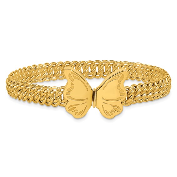 Herco 14K Polished Butterfly Box Clasp 7.5 Inch Bracelet