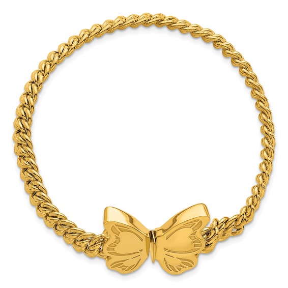 Herco 14K Polished Butterfly Box Clasp 7.5 Inch Bracelet
